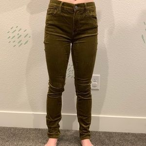 𝅺LOFT Outlet Hi Rise Skinny Corduroy Olive Green Pants Size 0 Normcore Gorpcore